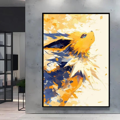 Pokemon Cartoon Poster Retro Pikachu Bulbasaur Mewtwo Anime Figures Canvas Painting Wall Decoration Poster Kids Decorate