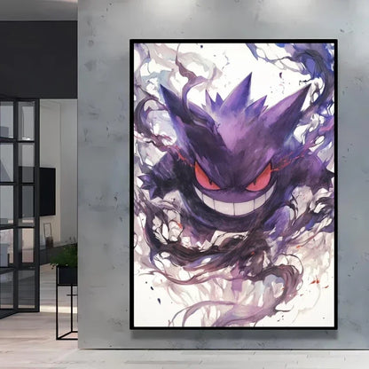 Pokemon Cartoon Poster Retro Pikachu Bulbasaur Mewtwo Anime Figures Canvas Painting Wall Decoration Poster Kids Decorate
