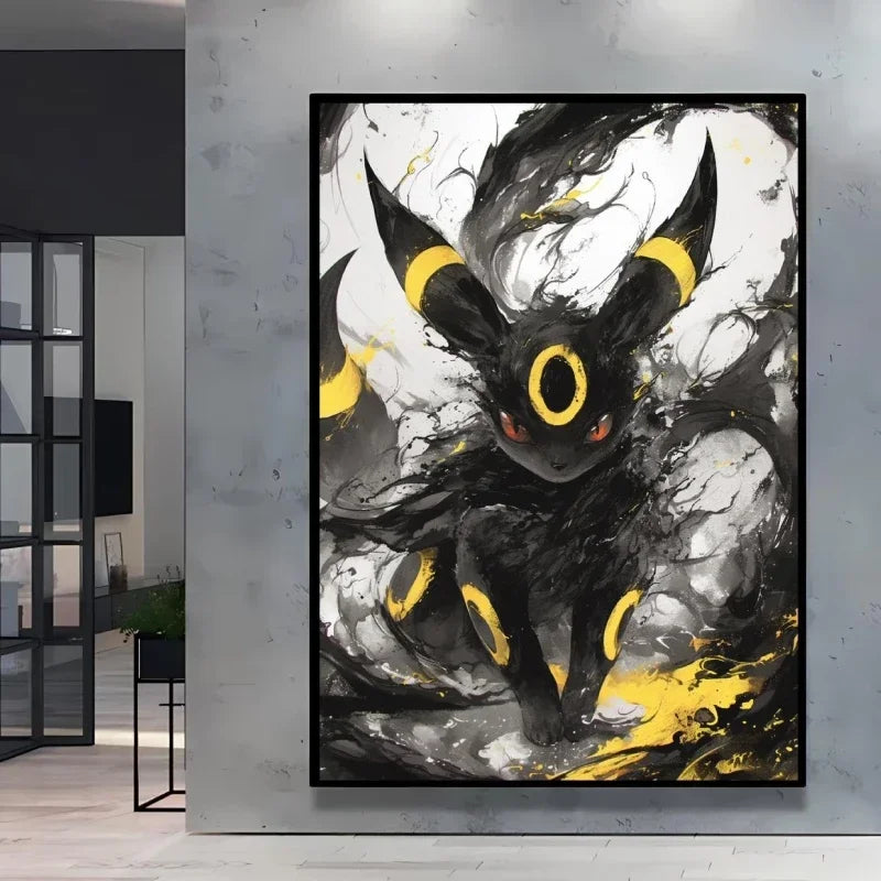 Pokemon Cartoon Poster Retro Pikachu Bulbasaur Mewtwo Anime Figures Canvas Painting Wall Decoration Poster Kids Decorate