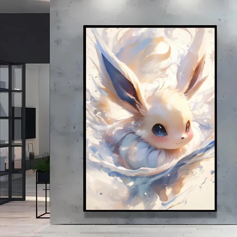 Pokemon Cartoon Poster Retro Pikachu Bulbasaur Mewtwo Anime Figures Canvas Painting Wall Decoration Poster Kids Decorate