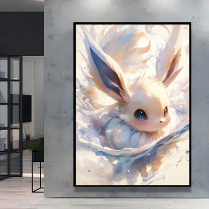 Pokemon Cartoon Poster Retro Pikachu Bulbasaur Mewtwo Anime Figures Canvas Painting Wall Decoration Poster Kids Decorate