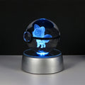 Pokemon 3D Crystal Ball Pikachu Figure Pokeball Engraving Crystal Charizard Model with Led Light Base Toys Anime Christmas Gift