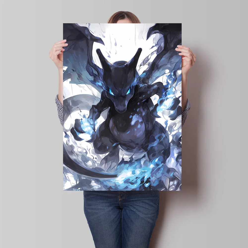 Pokemon Cartoon Poster Retro Pikachu Bulbasaur Mewtwo Anime Figures Canvas Painting Wall Decoration Poster Kids Decorate