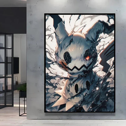 Pokemon Cartoon Poster Retro Pikachu Bulbasaur Mewtwo Anime Figures Canvas Painting Wall Decoration Poster Kids Decorate