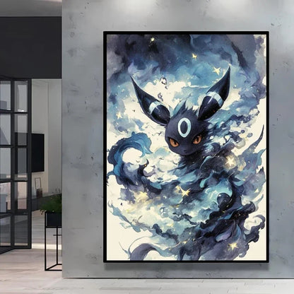 Pokemon Cartoon Poster Retro Pikachu Bulbasaur Mewtwo Anime Figures Canvas Painting Wall Decoration Poster Kids Decorate