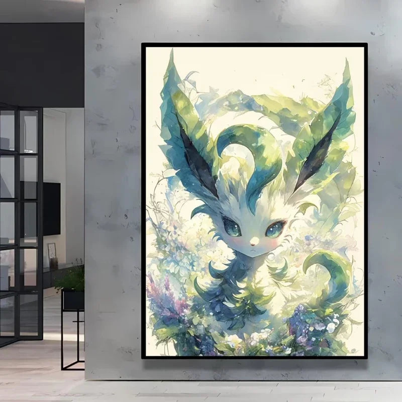 Pokemon Cartoon Poster Retro Pikachu Bulbasaur Mewtwo Anime Figures Canvas Painting Wall Decoration Poster Kids Decorate
