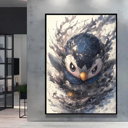 Pokemon Cartoon Poster Retro Pikachu Bulbasaur Mewtwo Anime Figures Canvas Painting Wall Decoration Poster Kids Decorate